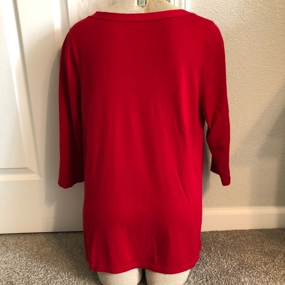CHICO’S/ RED SOFT LIGHT SWEATER/ size 2 (L/12-14) - Picture 4 of 10